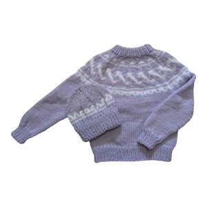 Child's Fair Isle Crewneck Pullover With Matching Toque - Acrylic - New
